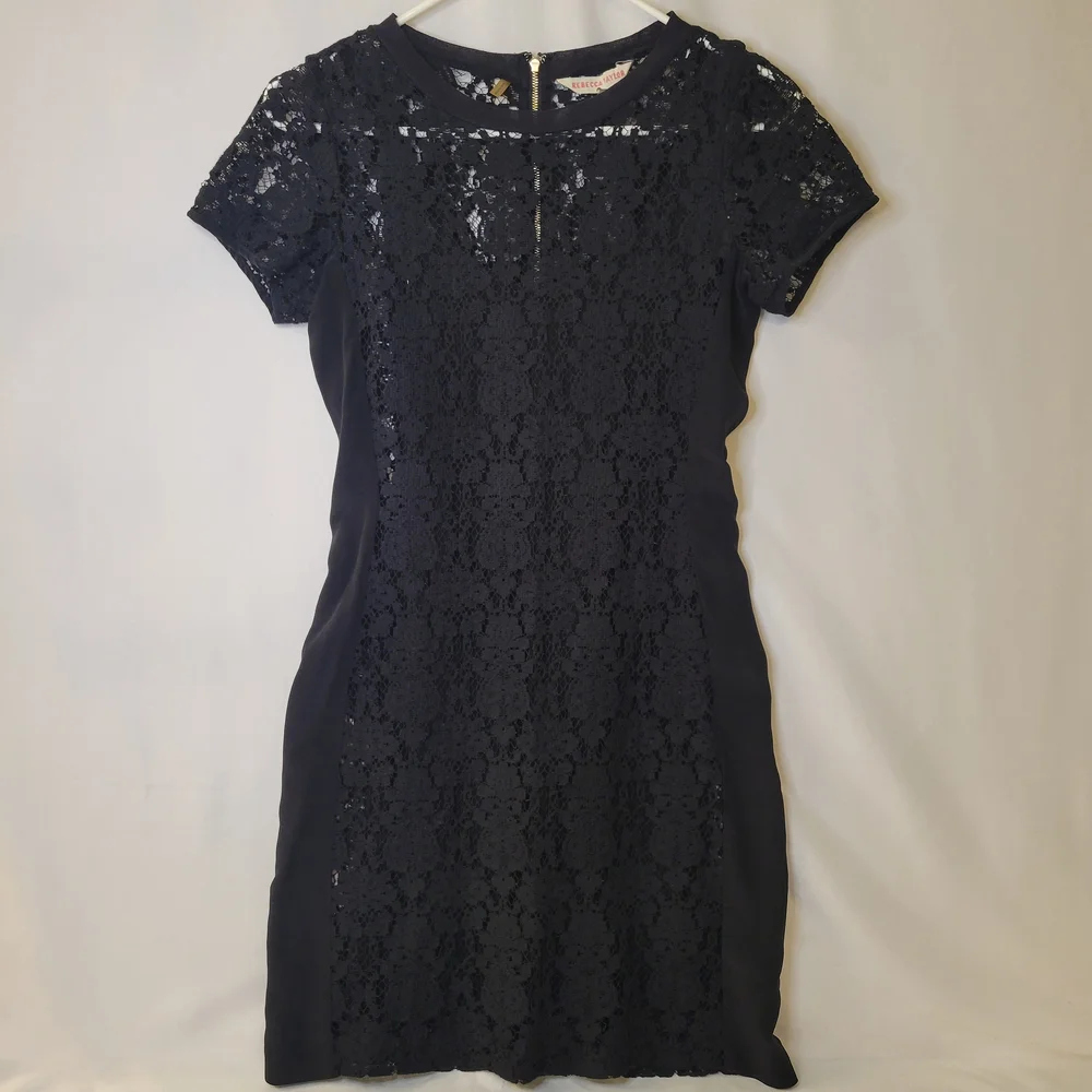 Rebecca Taylor Black Lace Mini Dress - Picture 1 of 3